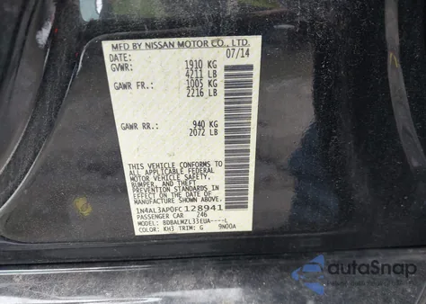 2015 Nissan Altima 2.5 Sv from USA, damaged, VIN 1N4AL3AP0FC128941